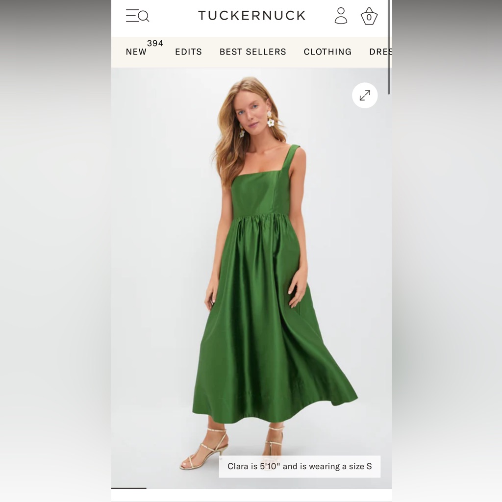 Tuckernuck Green Square-Neck Maxi Dress